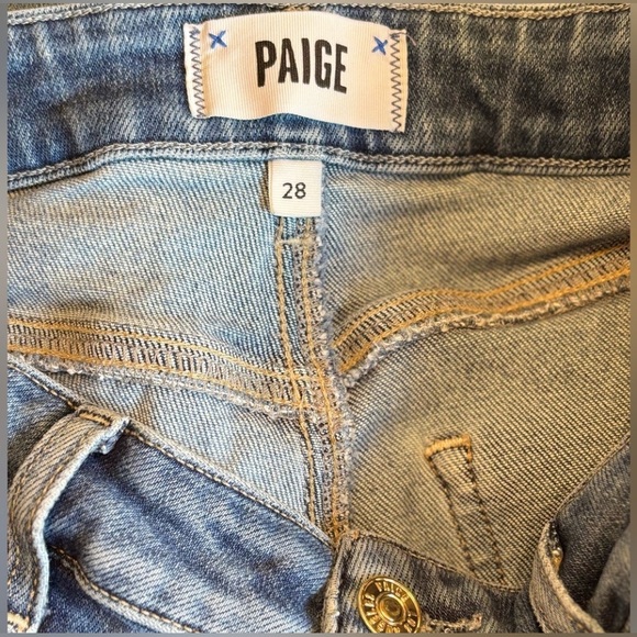 Paige Anessa Wide Leg Frayed Hem Jeans in Arpeggio Size 28 EUC - Picture 9 of 14